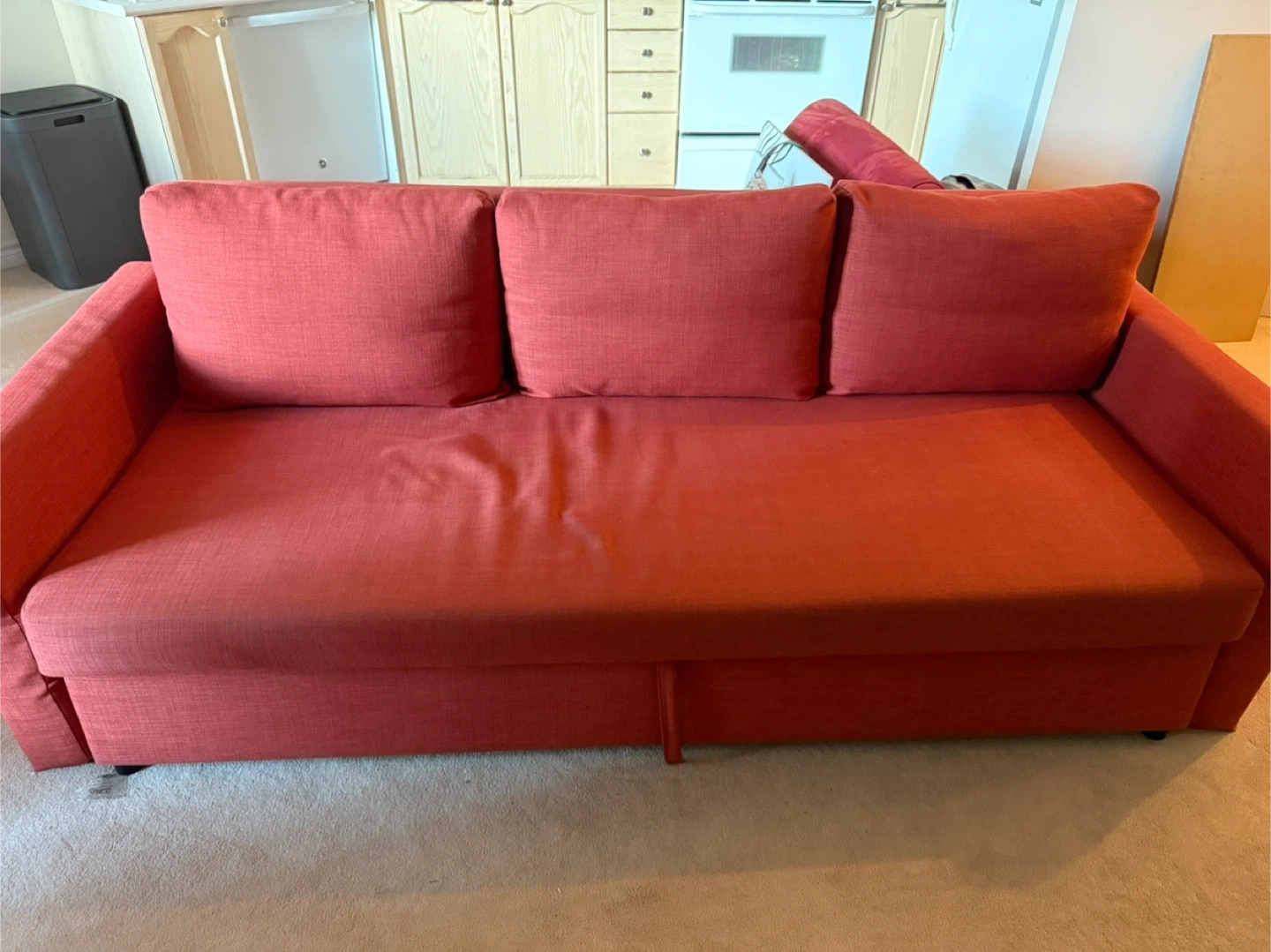 IKEA Three-Seater Sofa Bed - Red - photo 2