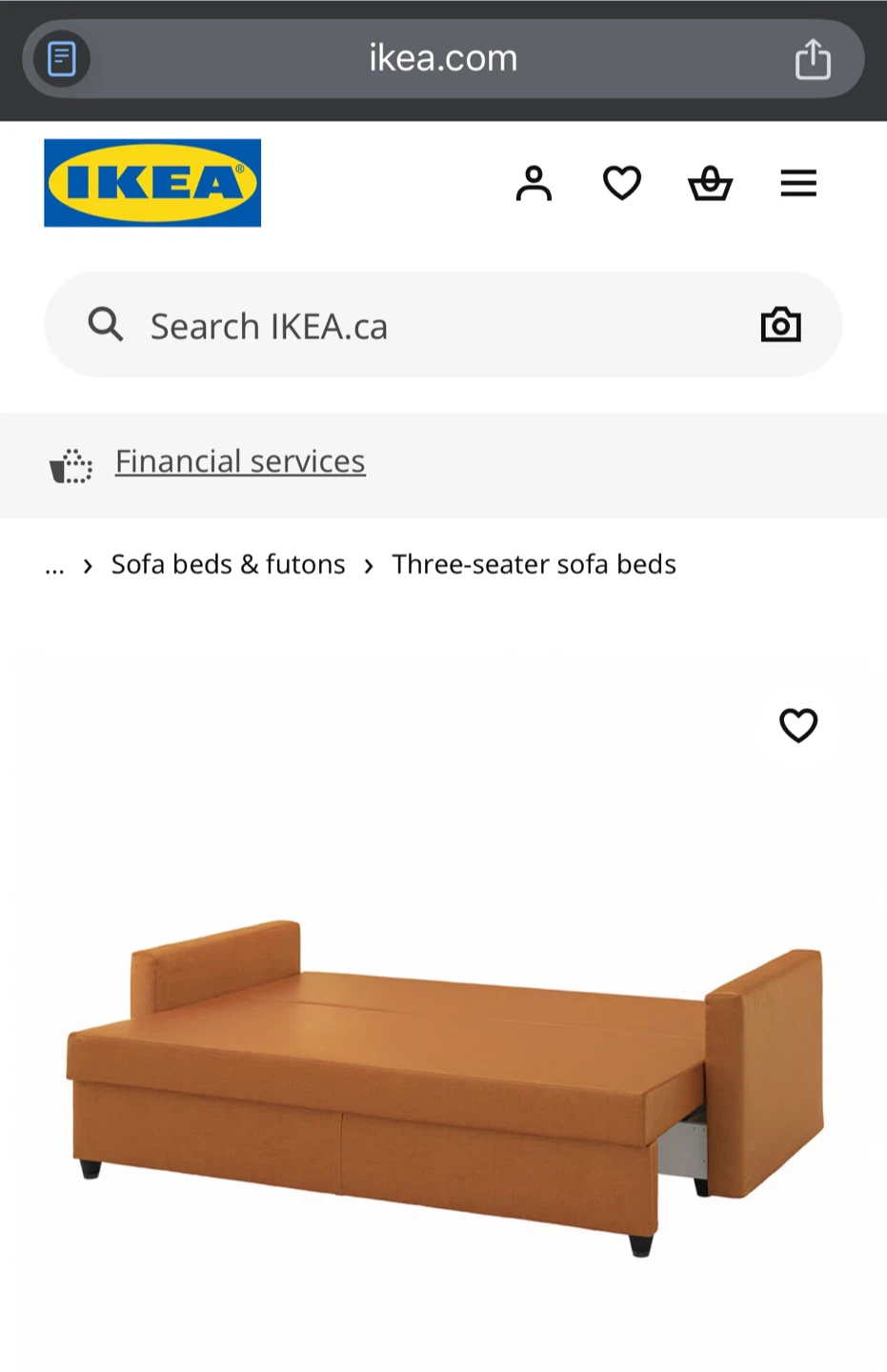 IKEA Three-Seater Sofa Bed - Red - photo 5