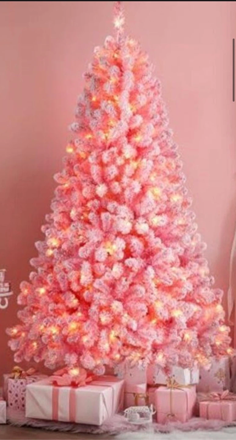 Pink Christmas Tree with Lights