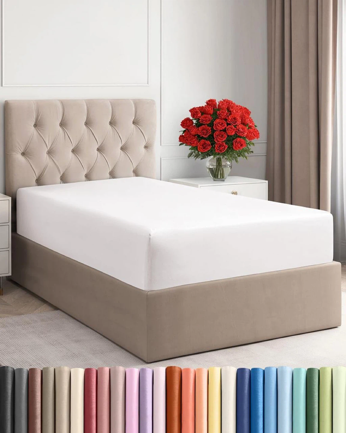 2 Twin XL White Fitted Sheet