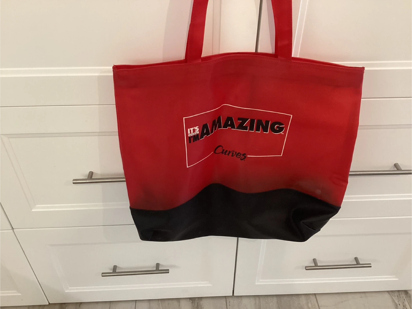 CURVES vinyl tote..large