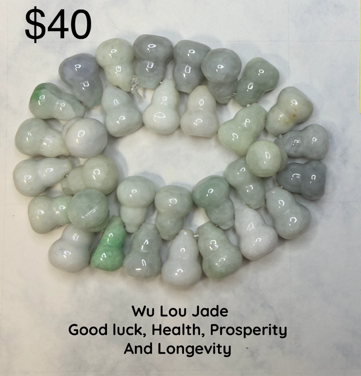 Jade Wu Lou Jade - Good Luck, Health, Prosperity, Longevity