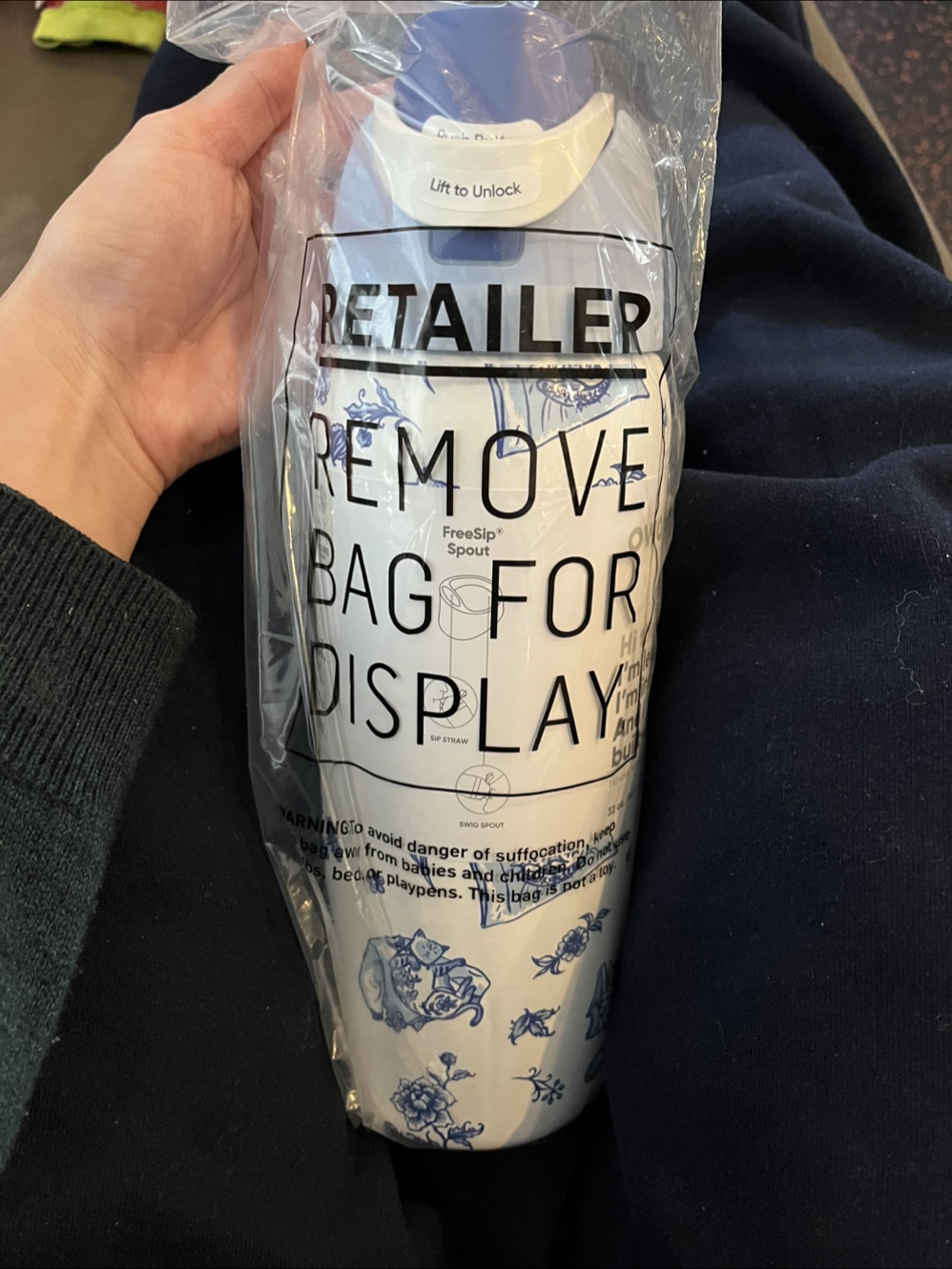 Owala 32oz Bottle -Delft Cat Urban Outfitters Exclusive - photo 4