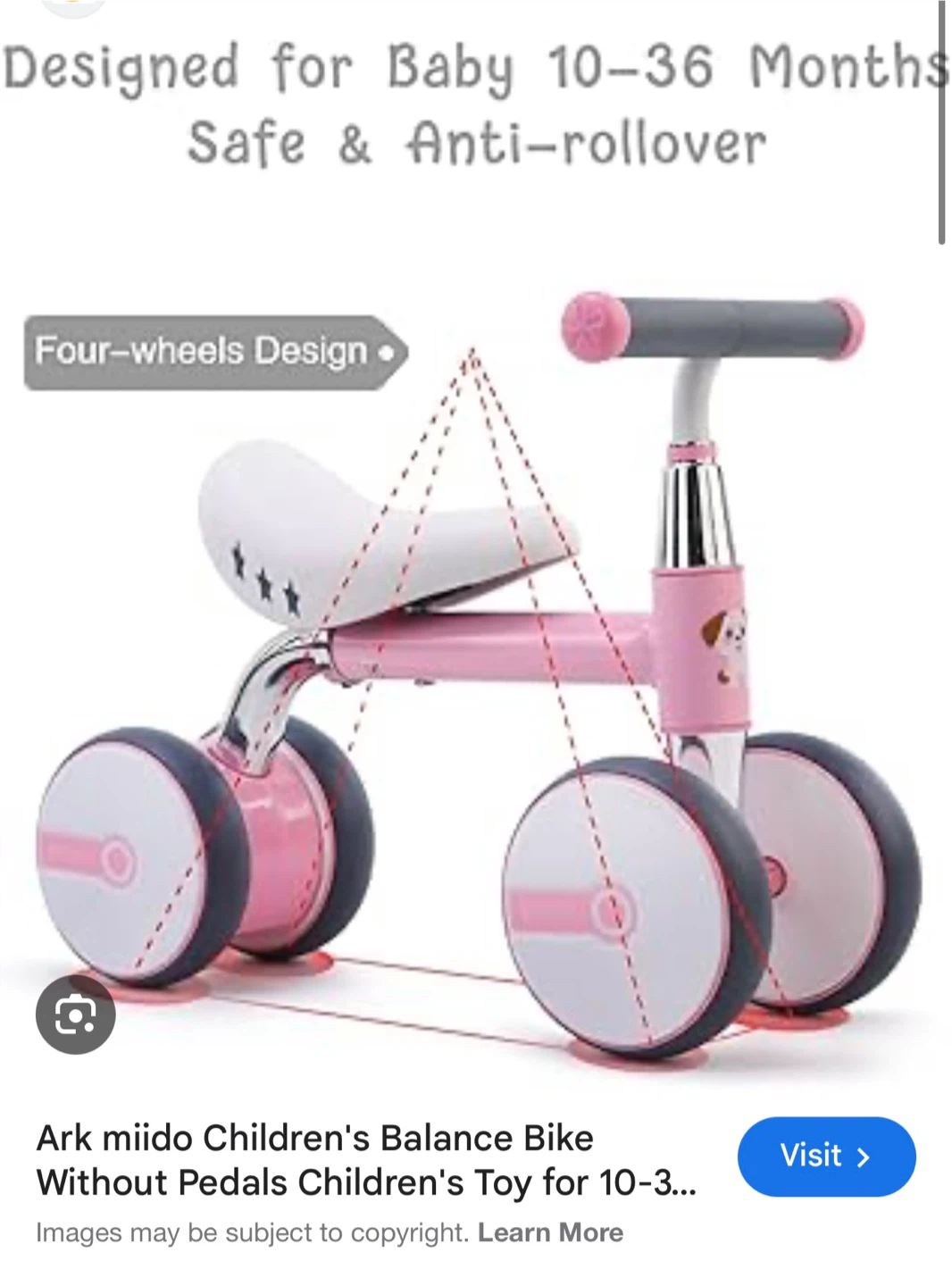 Arkmiido Mini Balance Bike - 10-36 Months