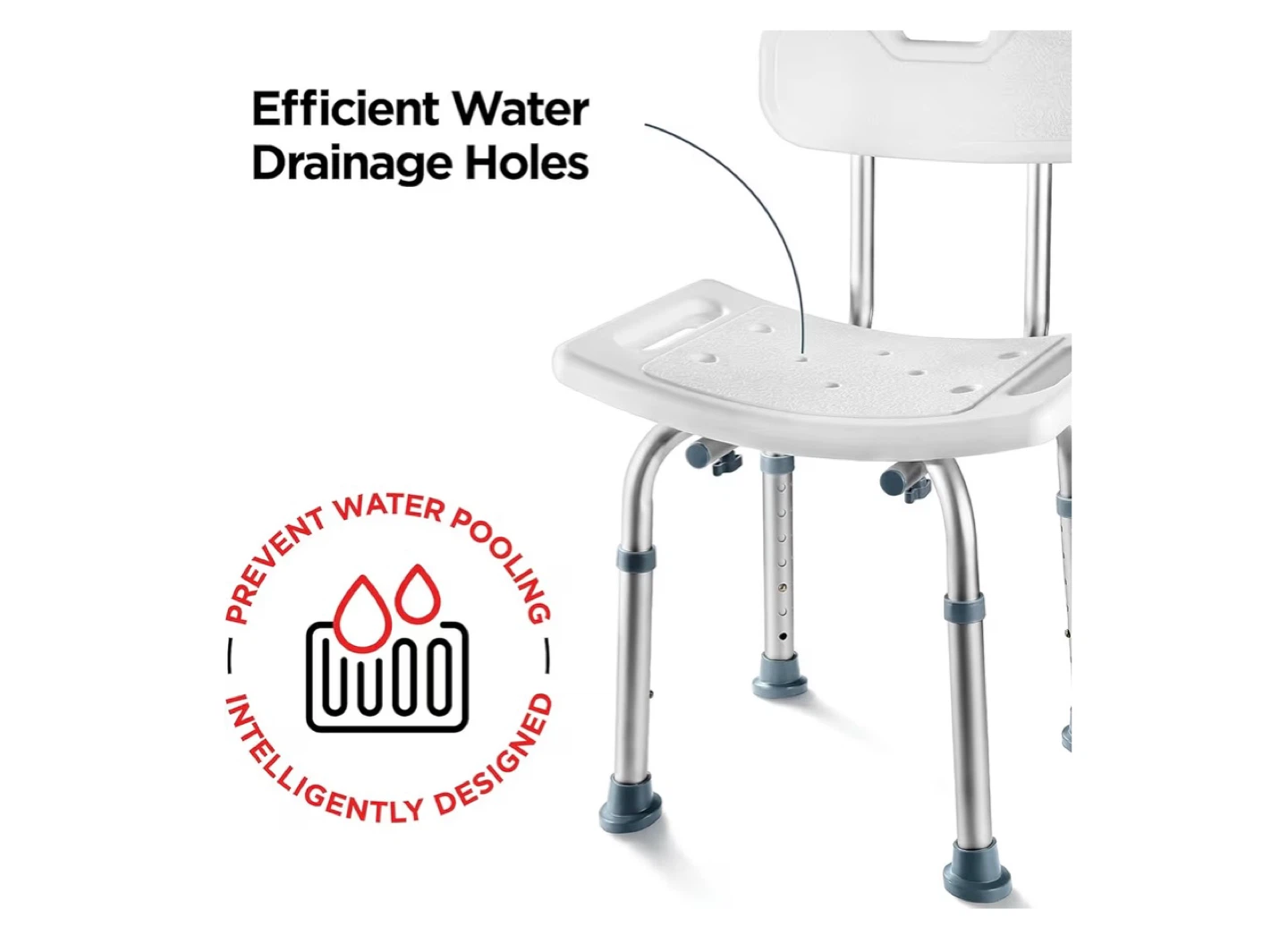 Adjustable Height Bath/Shower Chair with Backrest - photo 4