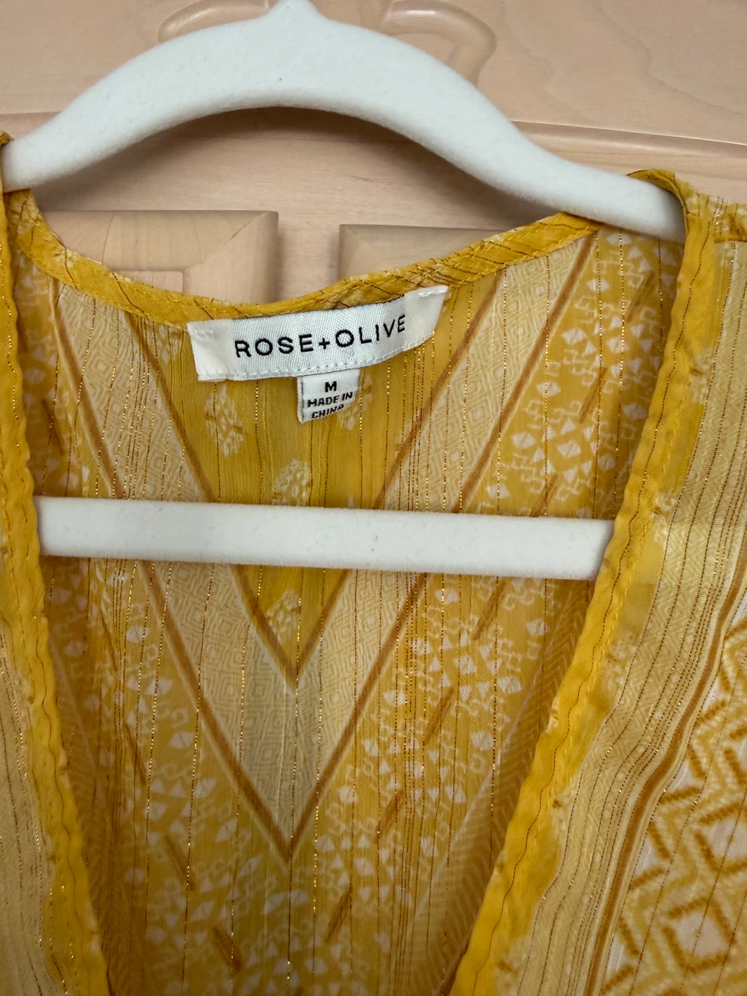 Rose + Olive Yellow Blouse - Size M - photo 2