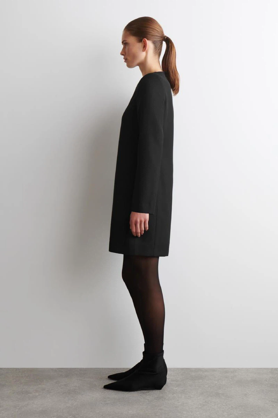 COS 100% Wool Grey Long Sleeve Dress - photo 5