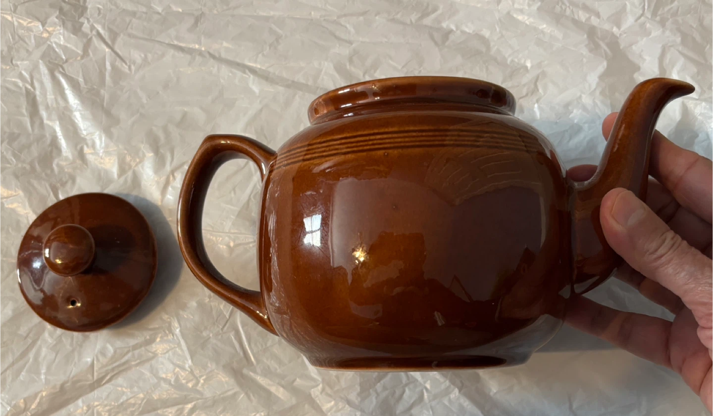 Vintage Japanese Brown Ceramic Teapot - photo 3