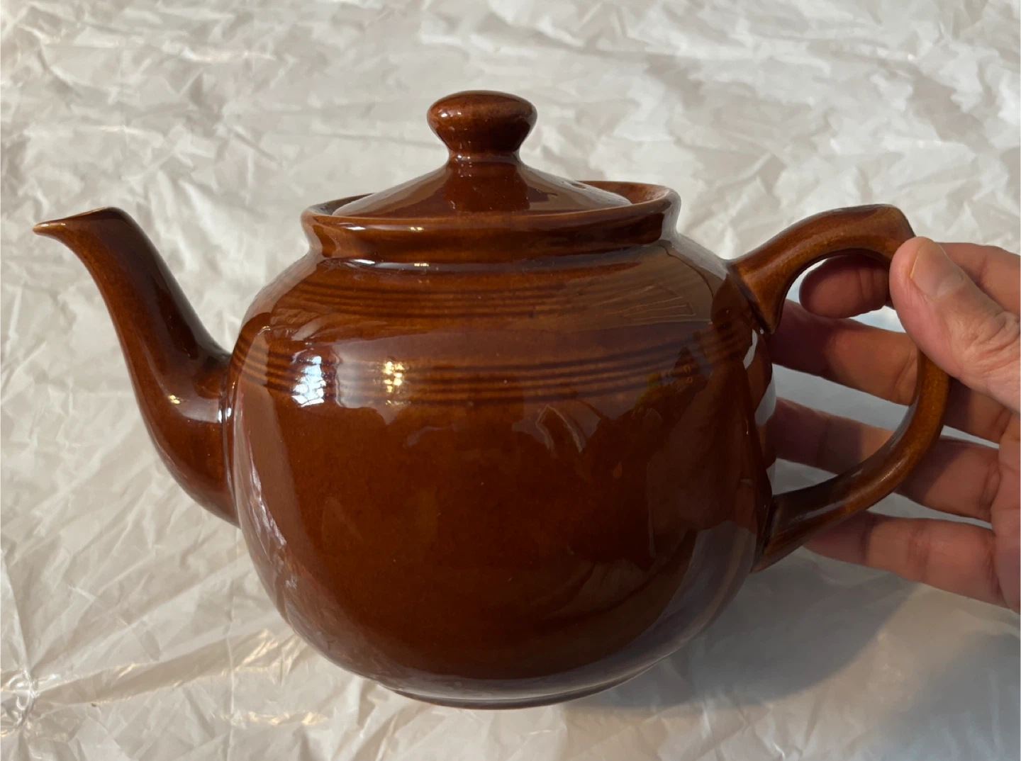 Vintage Japanese Brown Ceramic Teapot