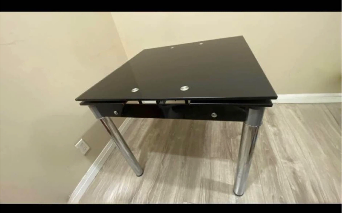 Black Glass Top Dining Table with 6 chairs - photo 5
