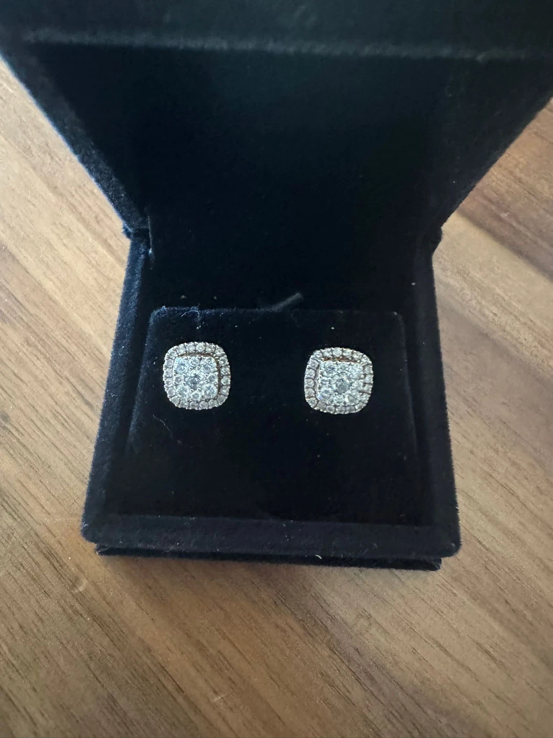 10 k Cushion Halo Diamond Stud Earrings - photo 2