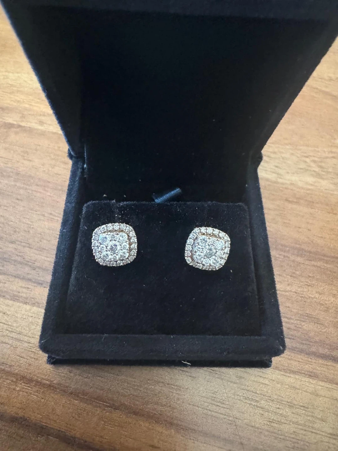 10 k Cushion Halo Diamond Stud Earrings - photo 3