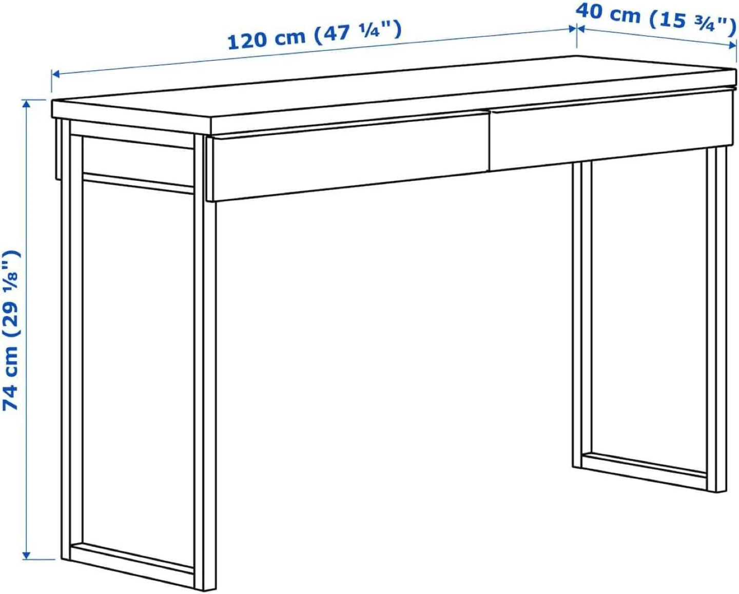 IKEA Besta Burs Desk - White High Gloss - photo 2