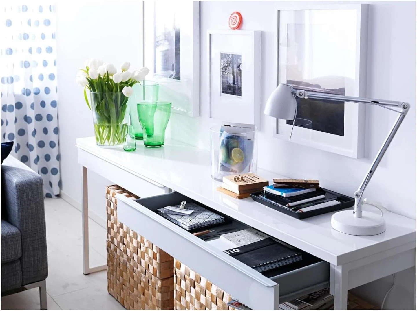 IKEA Besta Burs Desk - White High Gloss - photo 3