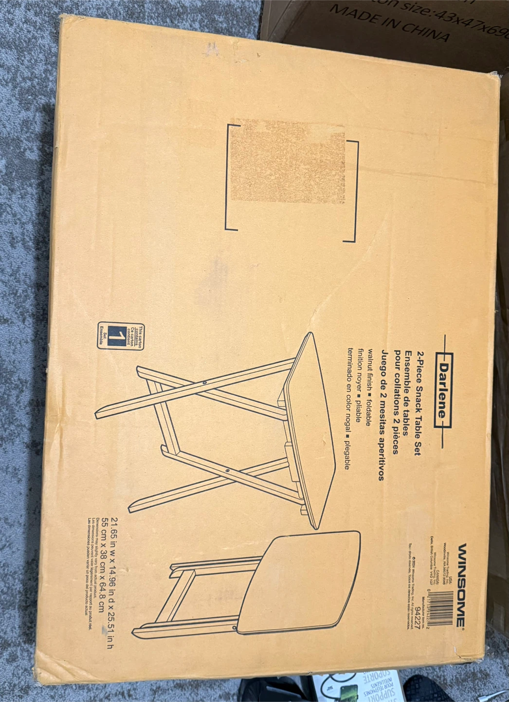 Winsome Darlene 2-Piece Snack Table Set - photo 2