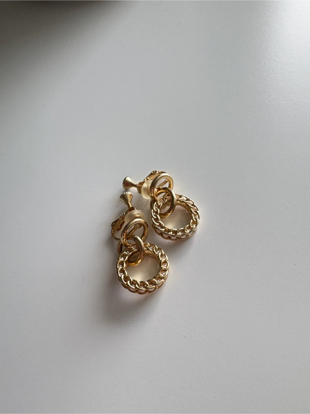 Clip-on Gold Chain Earrings