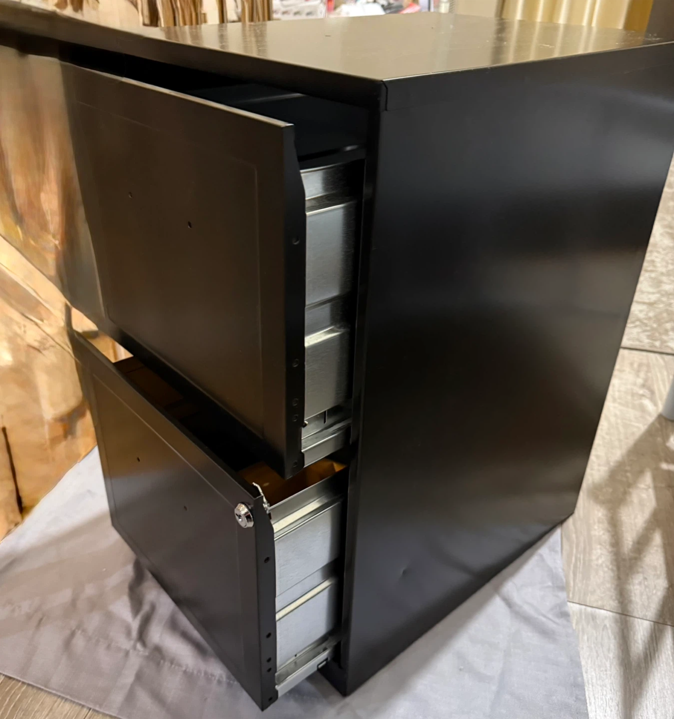 Black 2-Drawer Filing Cabinet - photo 2