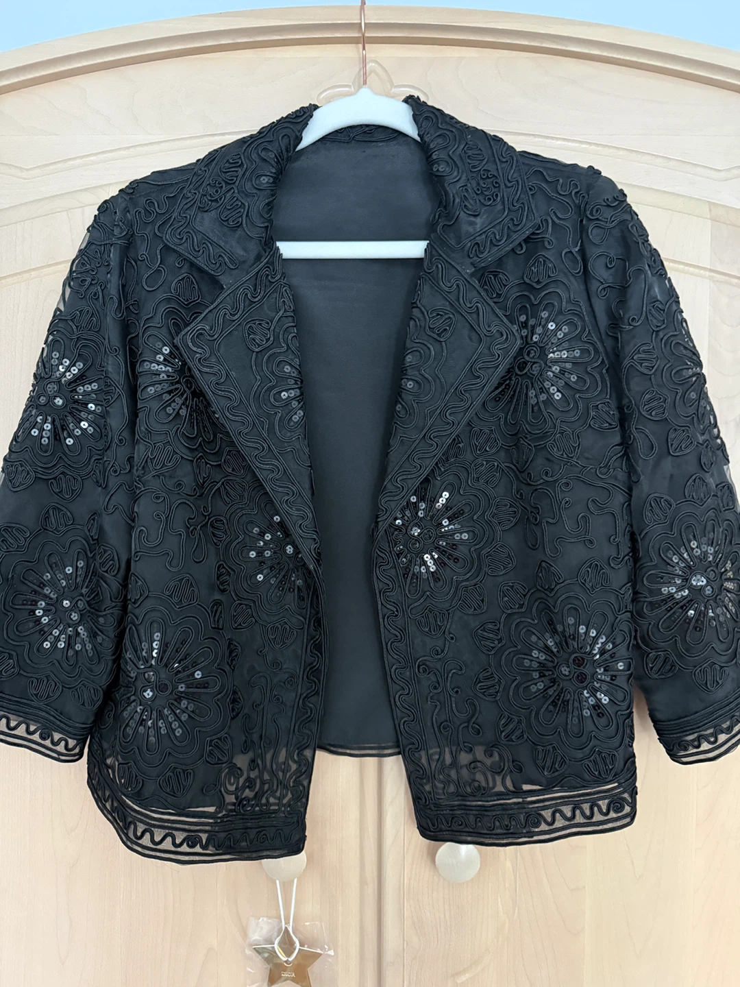Black Floral Sequin Jacket