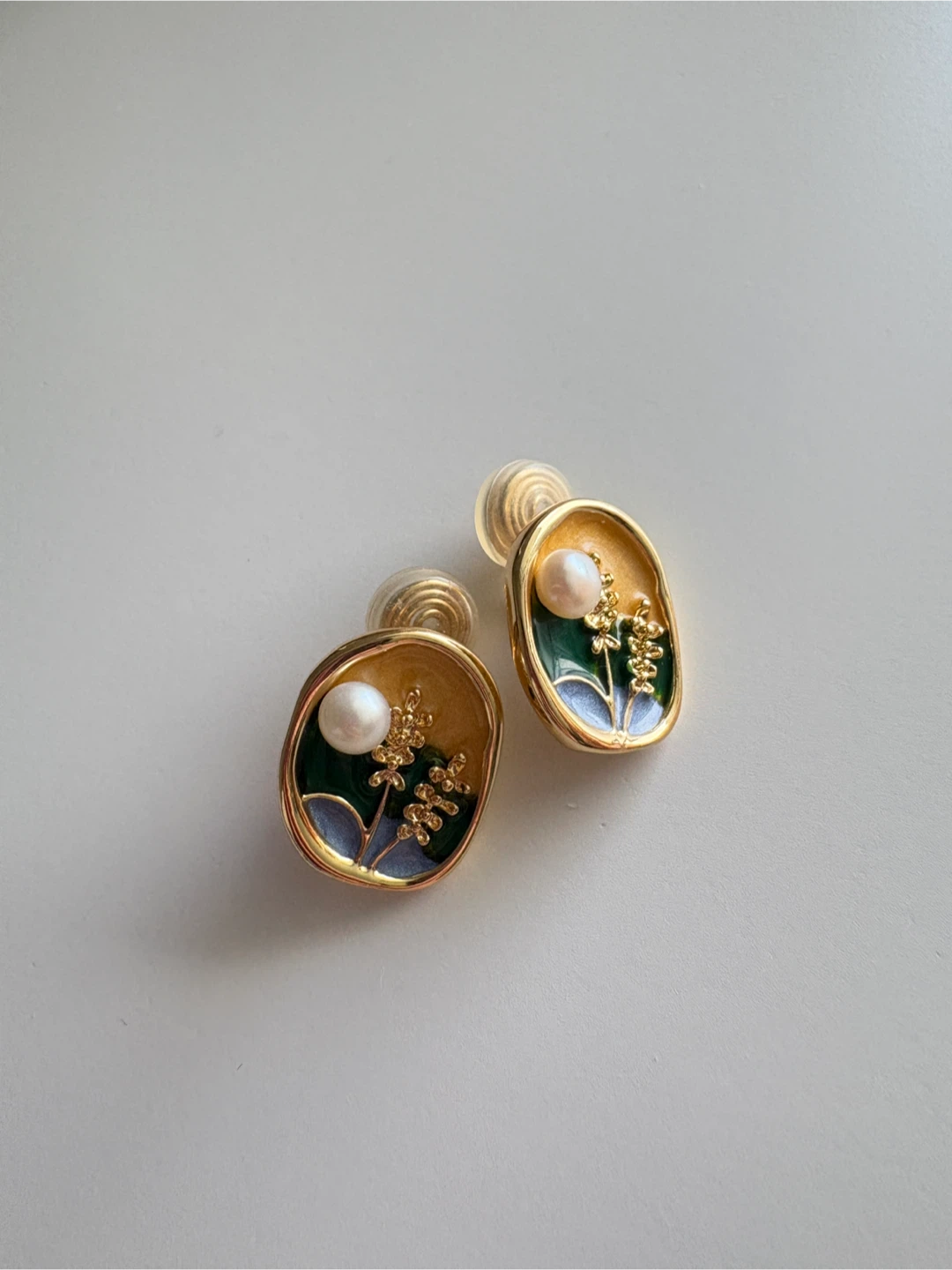 Pearl and Gold Clip-on Earrings