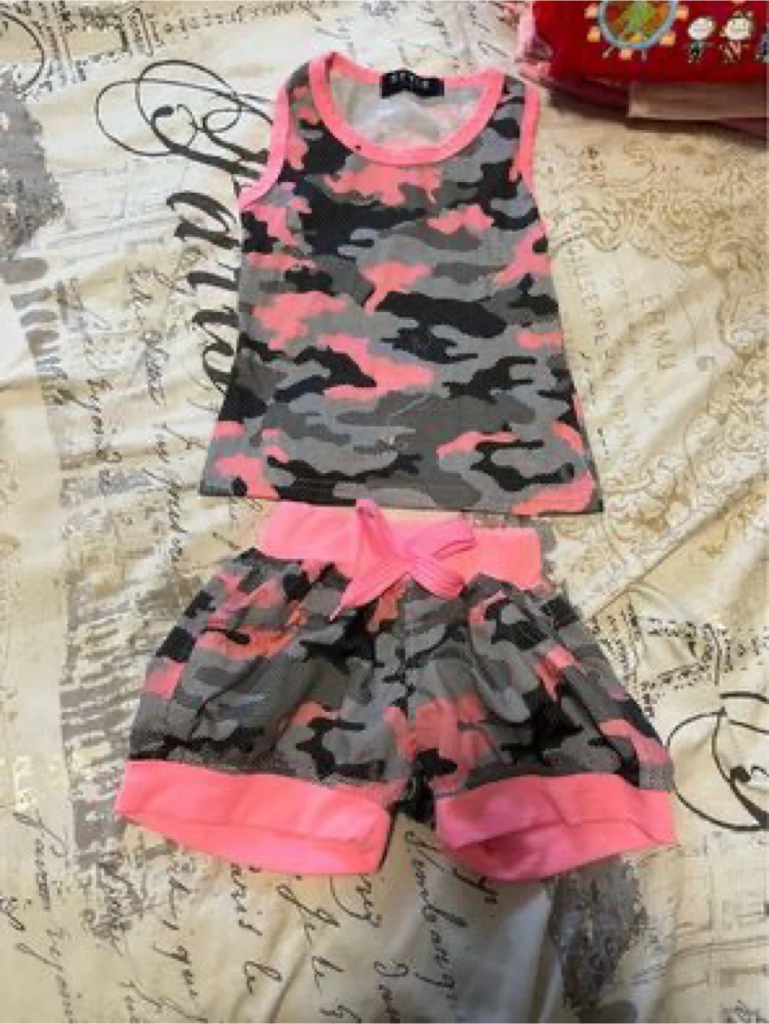 Girls' Camo Tank Top & Shorts Set