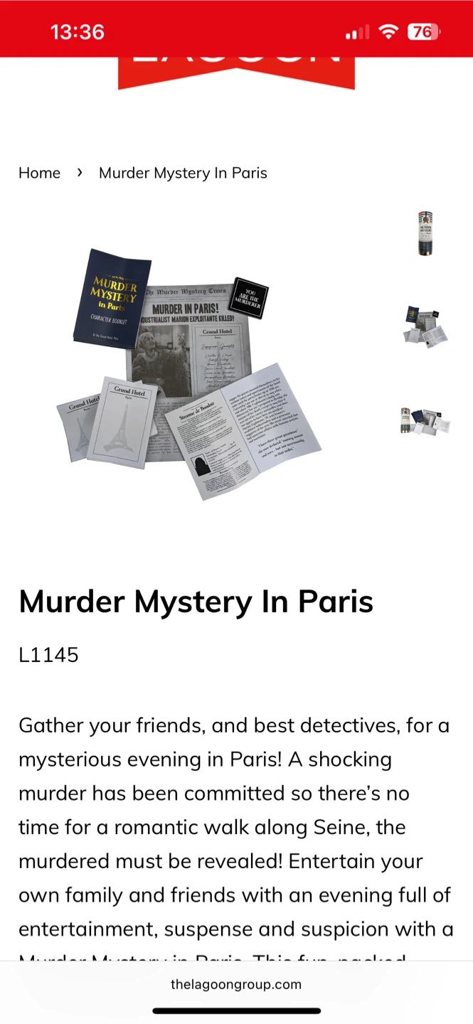 Murder Mystery in Paris Board Game