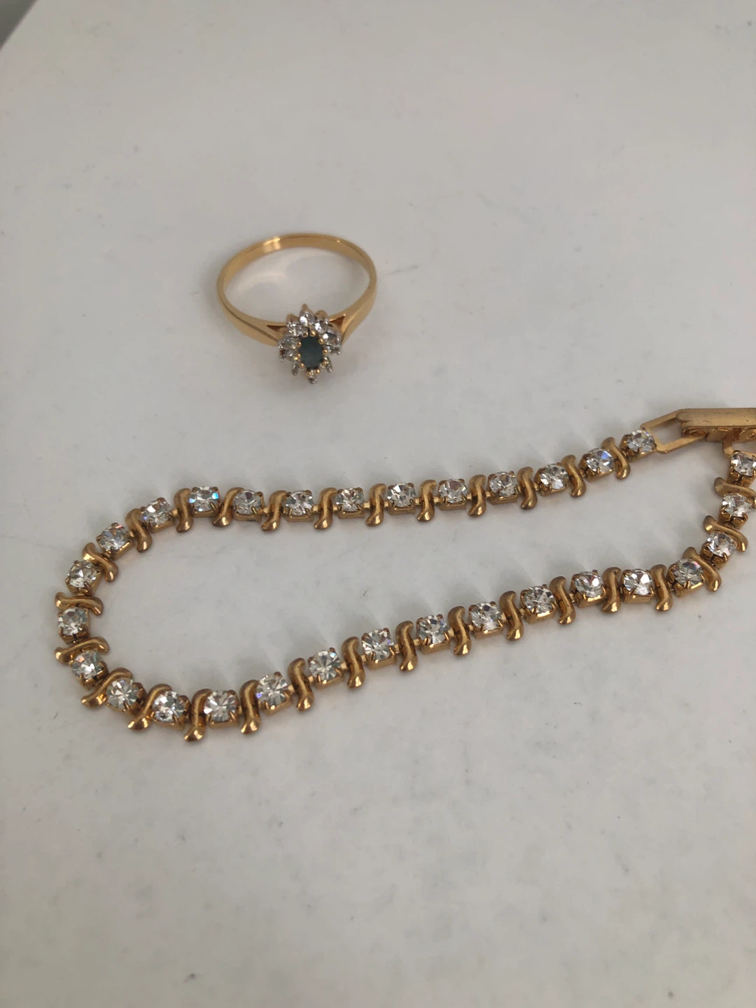 Gold Tone Bracelet and Ring Set 🏆
