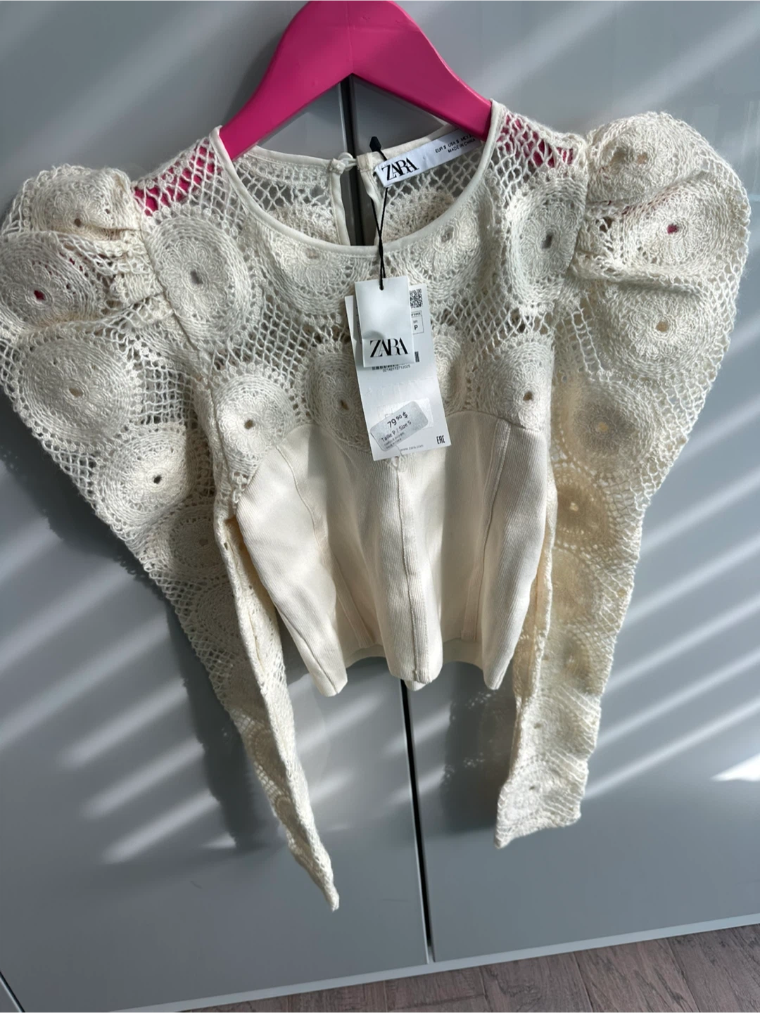 Zara Crochet Knit Top - Size Small