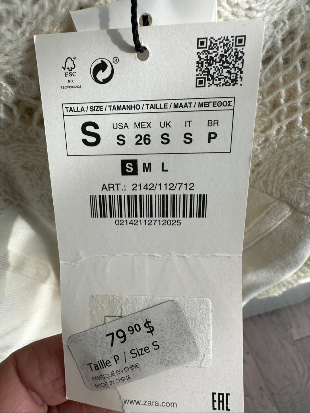 Zara Crochet Knit Top - Size Small - photo 2