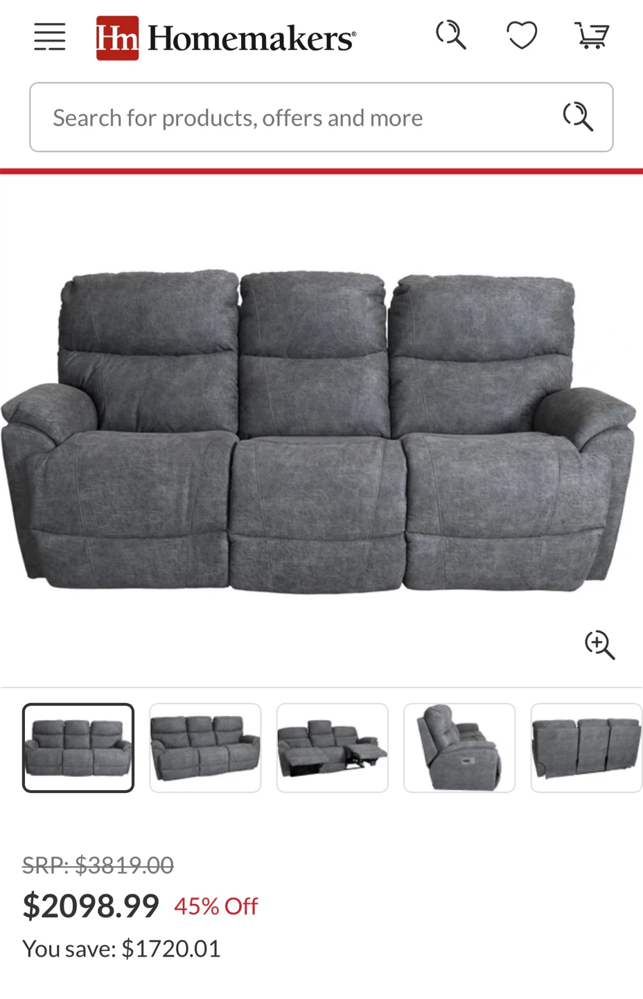 La-Z-Boy Trouper Charcoal Power Reclining Sofa - photo 5