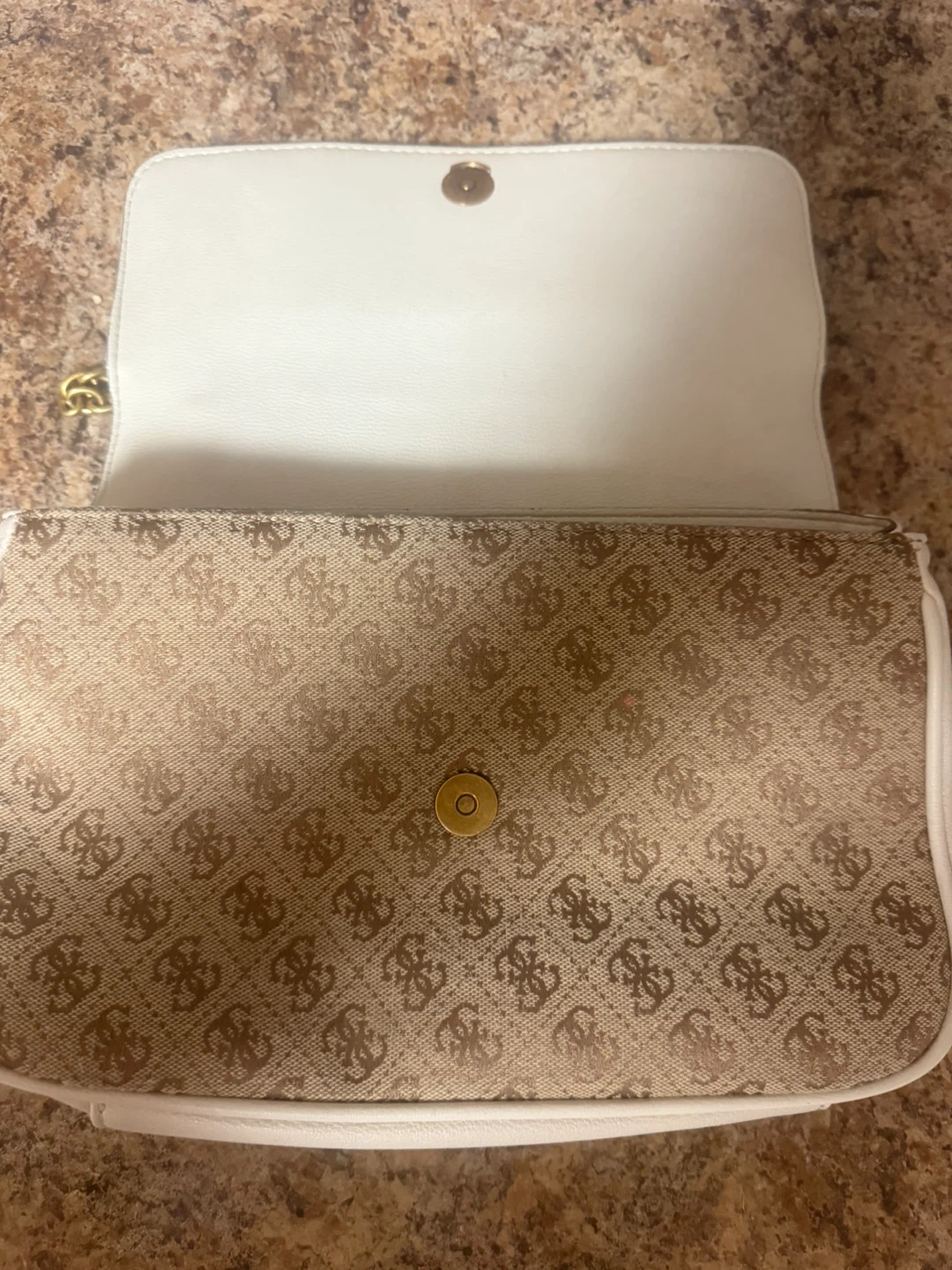 Guess Beige & White Shoulder Bag - photo 5