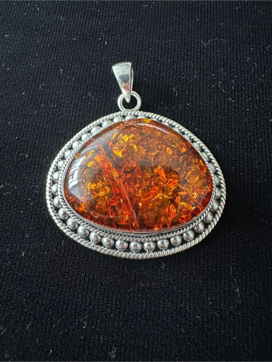 Amber Sterling Silver Pendant