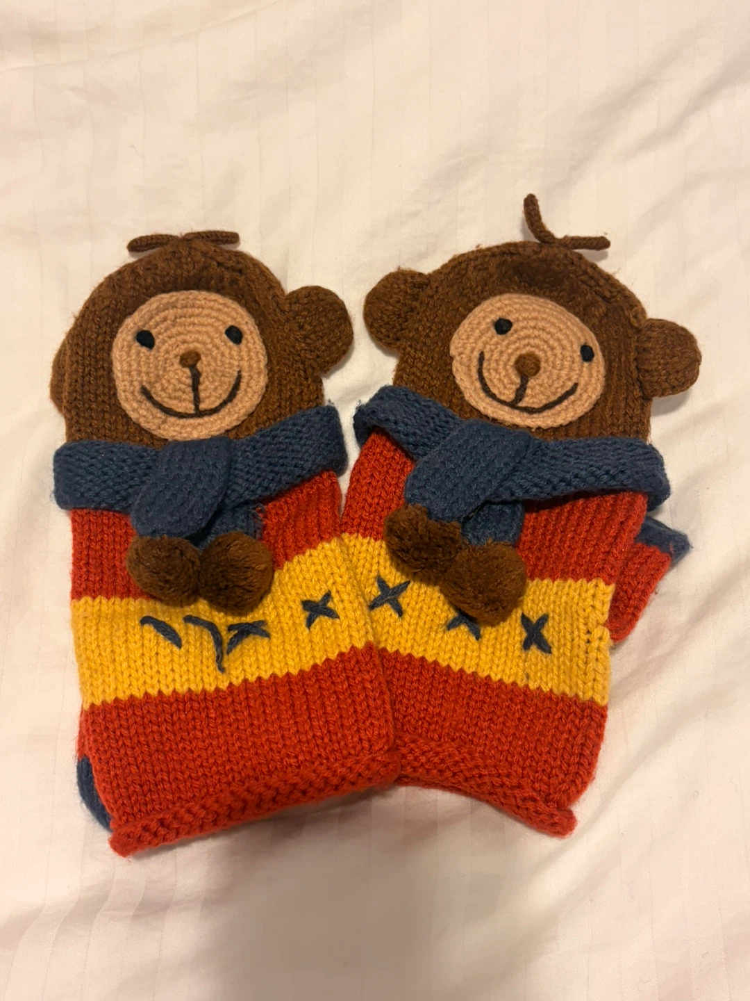 Knitted Monkey Mittens