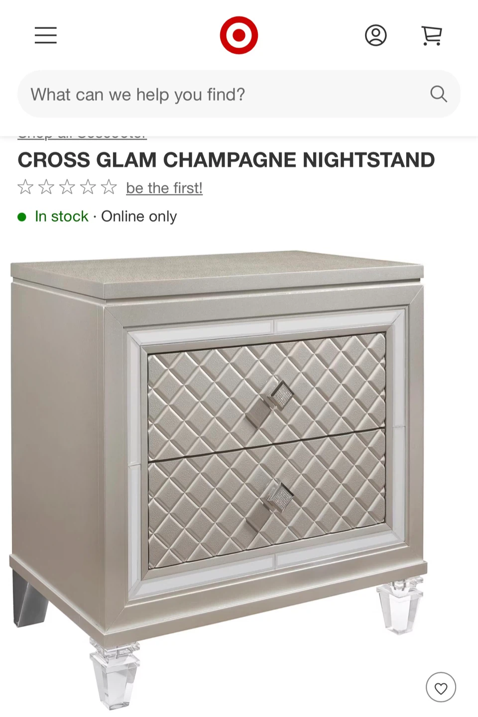 Cross Glam Champagne Nightstand - photo 2