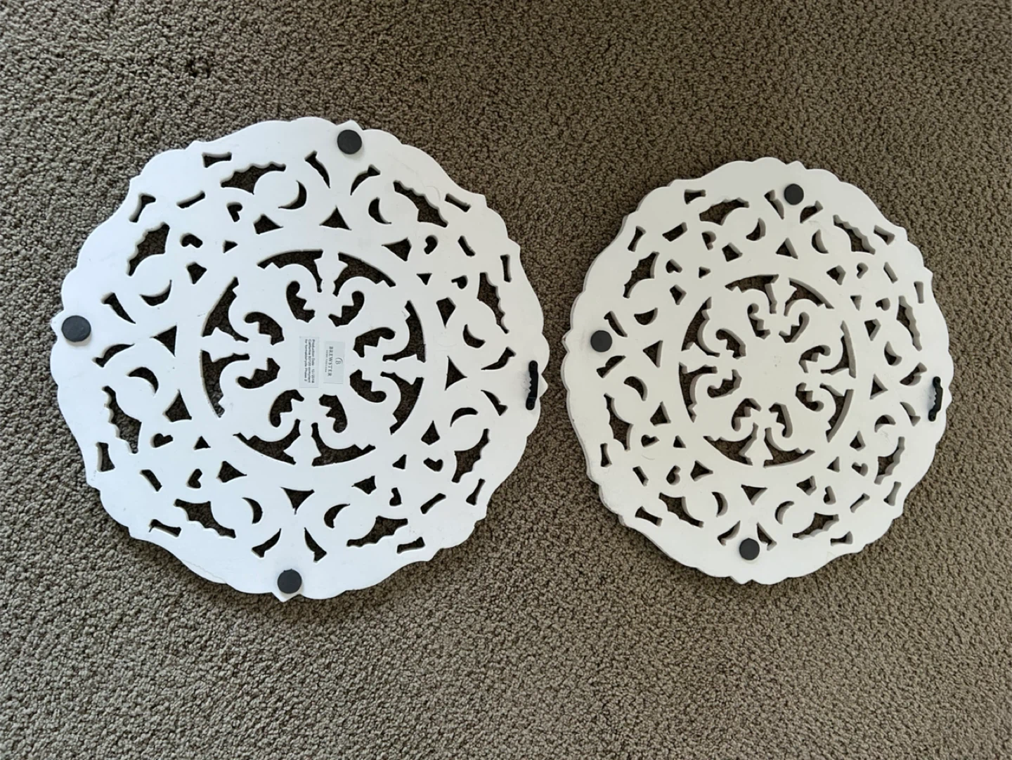 Set of 2 Décor Wall Medallions - White - photo 2