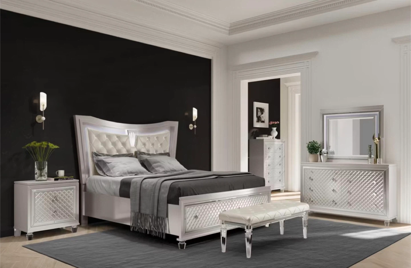 Cross Glam Champagne Nightstand - photo 3