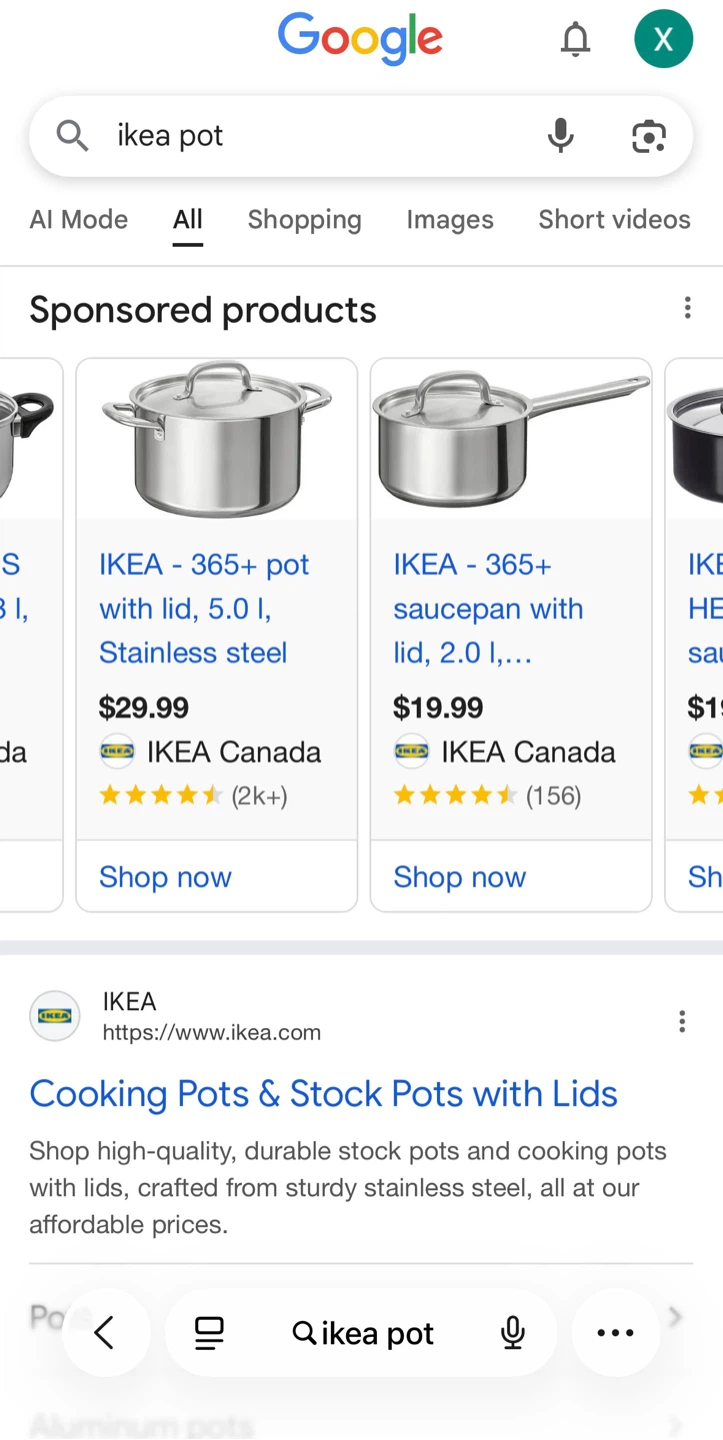 IKEA Stainless Steel Pot with Lid