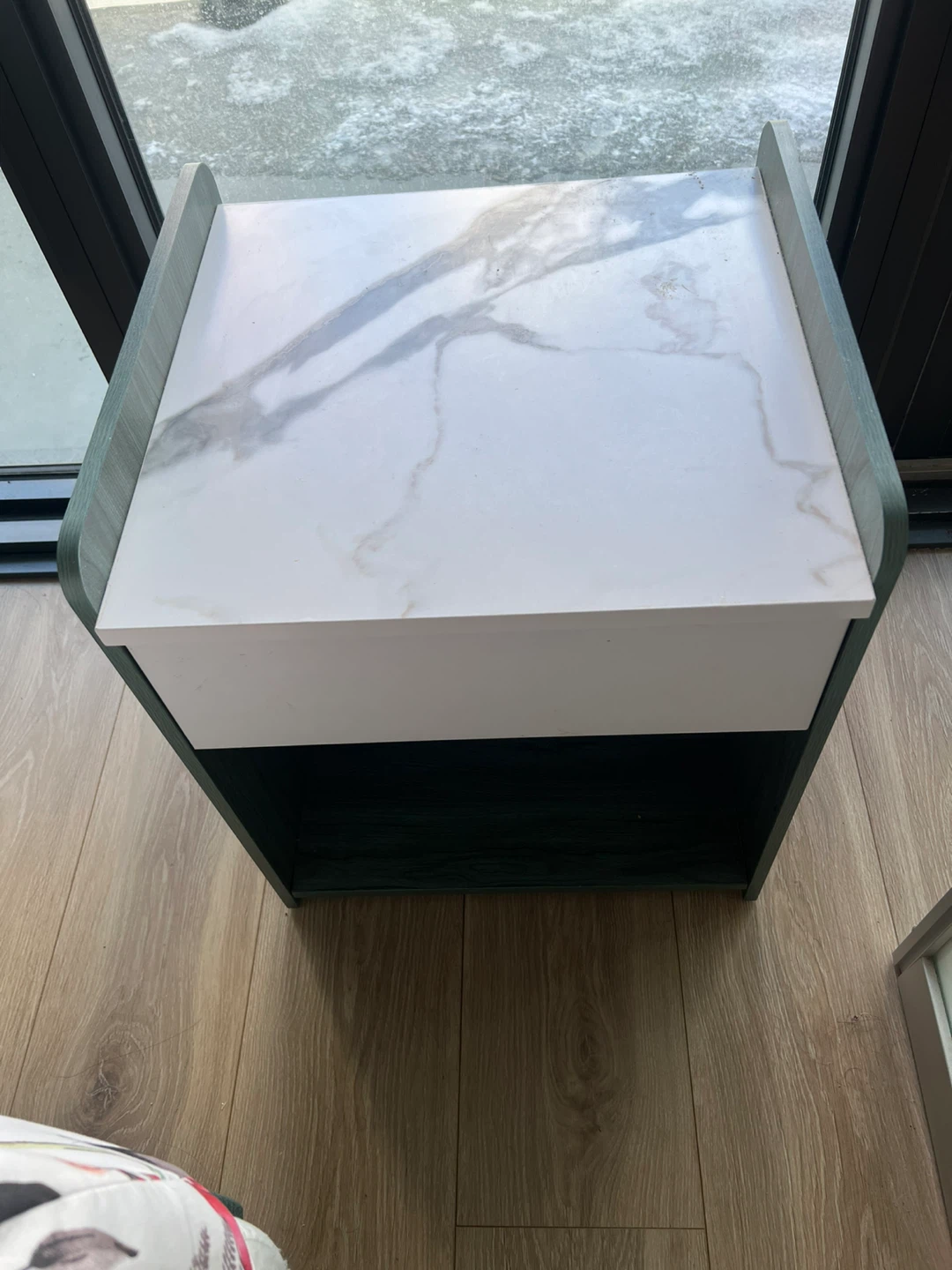 Side Table with Marble Top / Nightstand with 1 drawer - photo 2