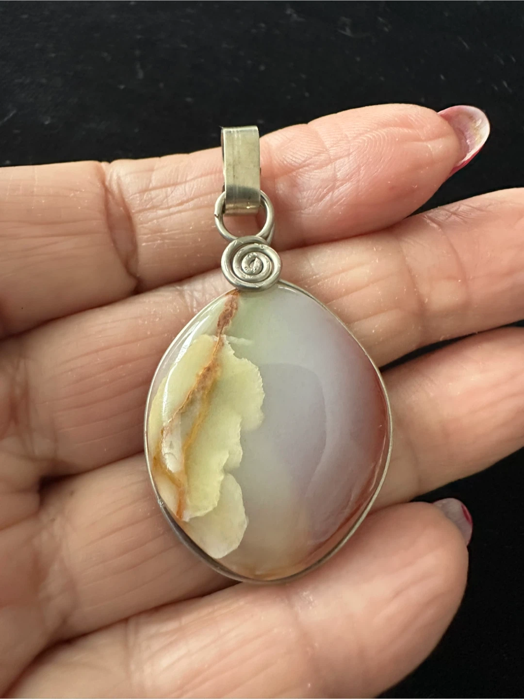 Vintage Agate Stone Pendant