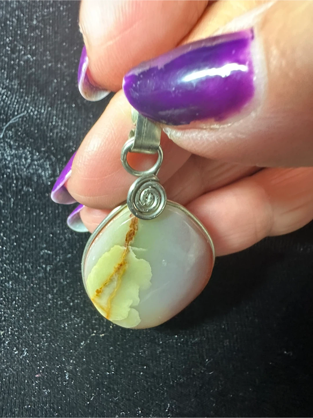Vintage Agate Stone Pendant - photo 4