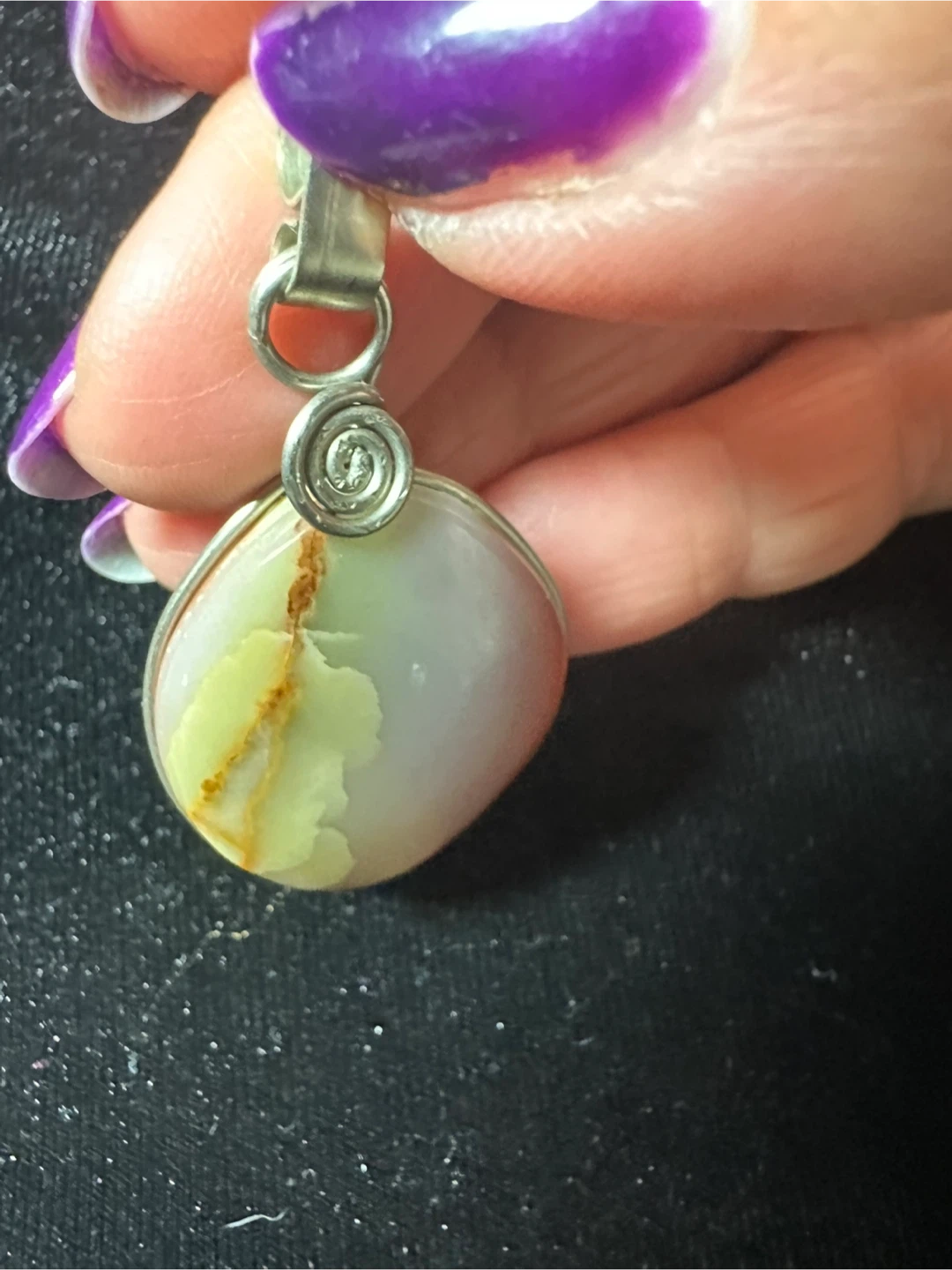 Vintage Agate Stone Pendant - photo 3