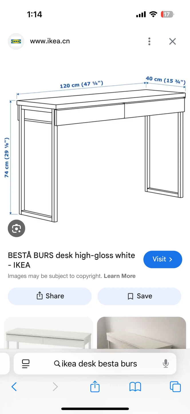 IKEA BESTÅ Desk – High-Gloss White - photo 2