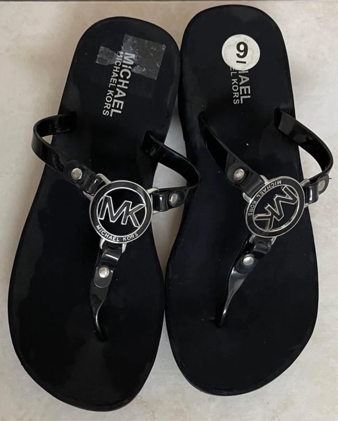 Michael Kors Black Flip Flops - Size 9 - photo 3