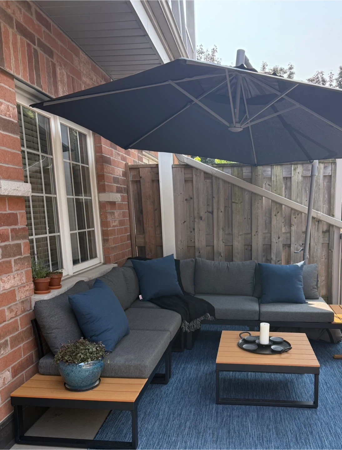 5 person- outdoor modular Sectional Sofa Set with Coffee Table