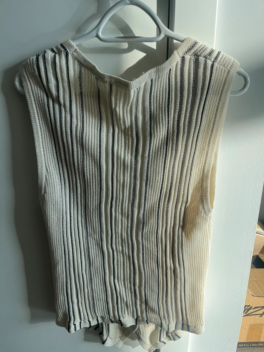 Men’s XL Beige Striped Zara Vest - photo 3
