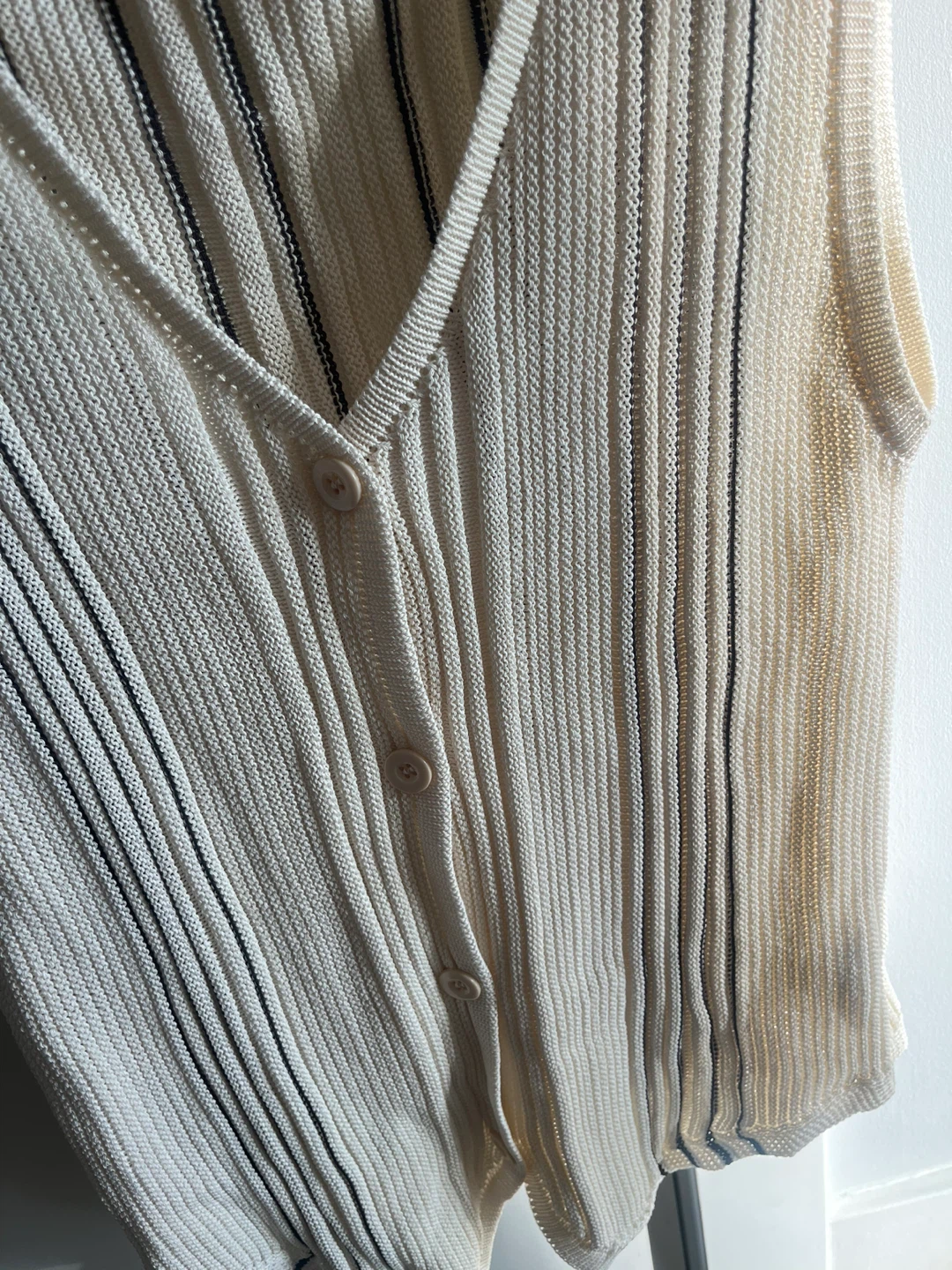 Men’s XL Beige Striped Zara Vest - photo 2