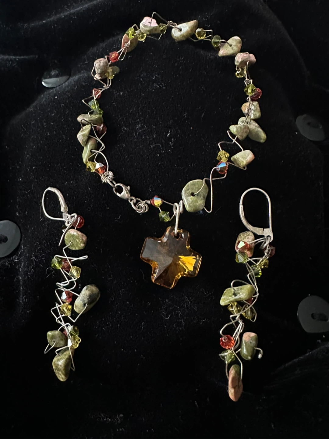 Handmade Stone & Crystal Jewelry Set