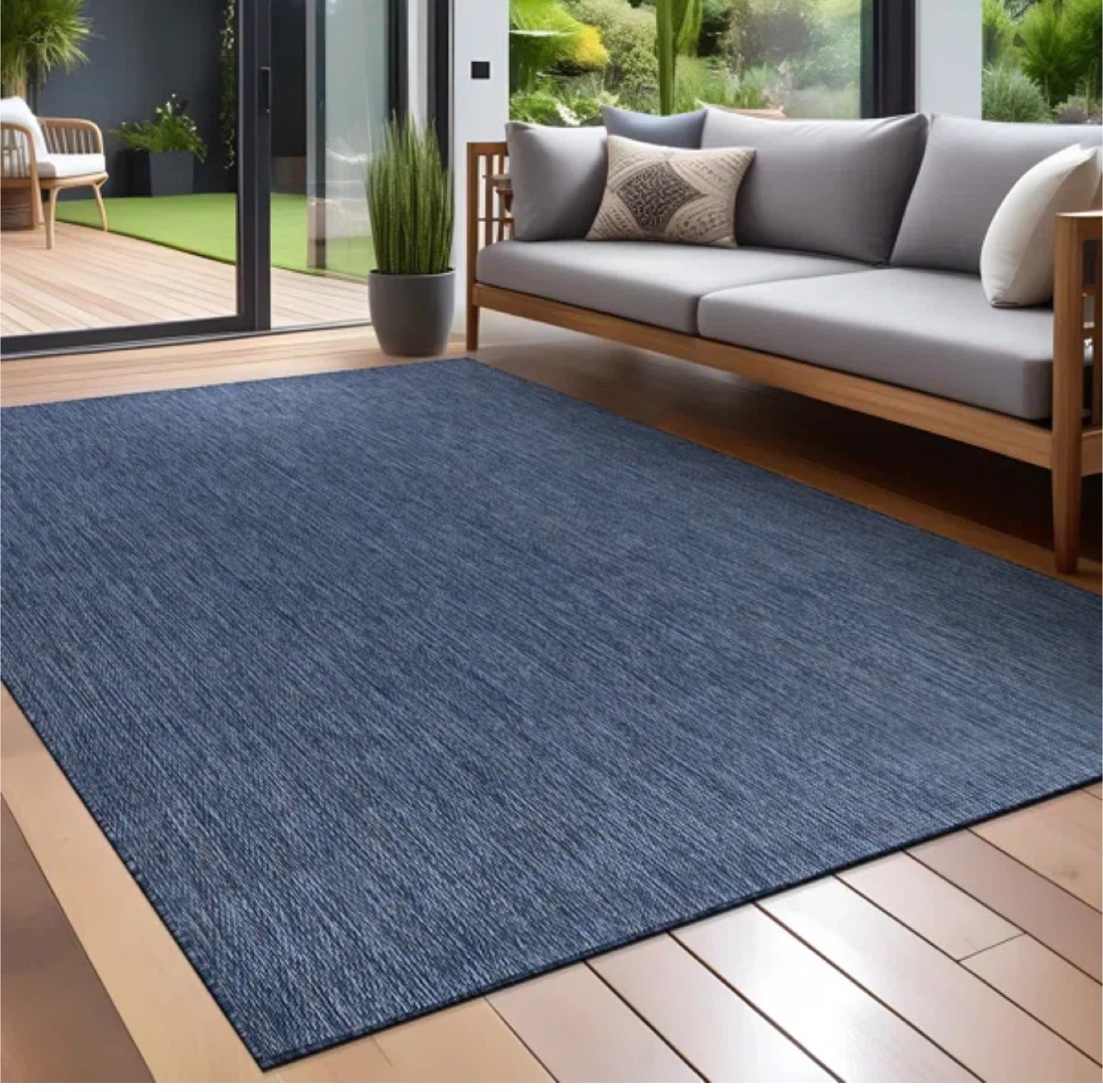 6x9 outdoor rug in Blue - photo 3