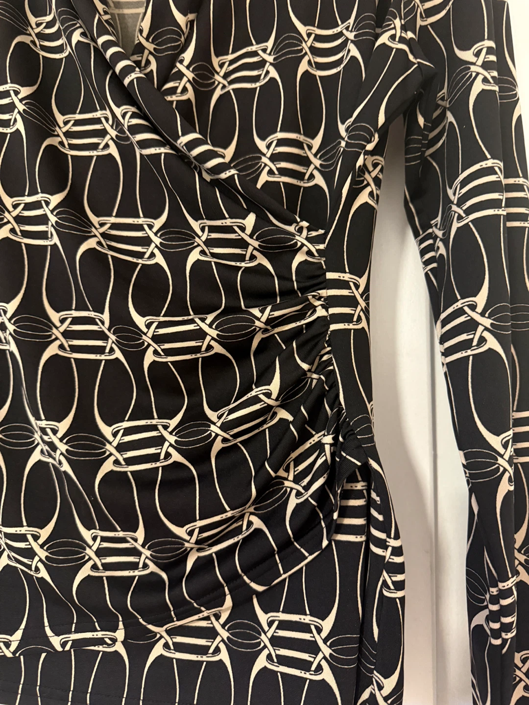 Prima  Bella Black & Beige Wrap Top - photo 3