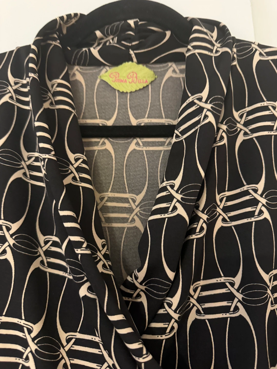 Prima  Bella Black & Beige Wrap Top - photo 2