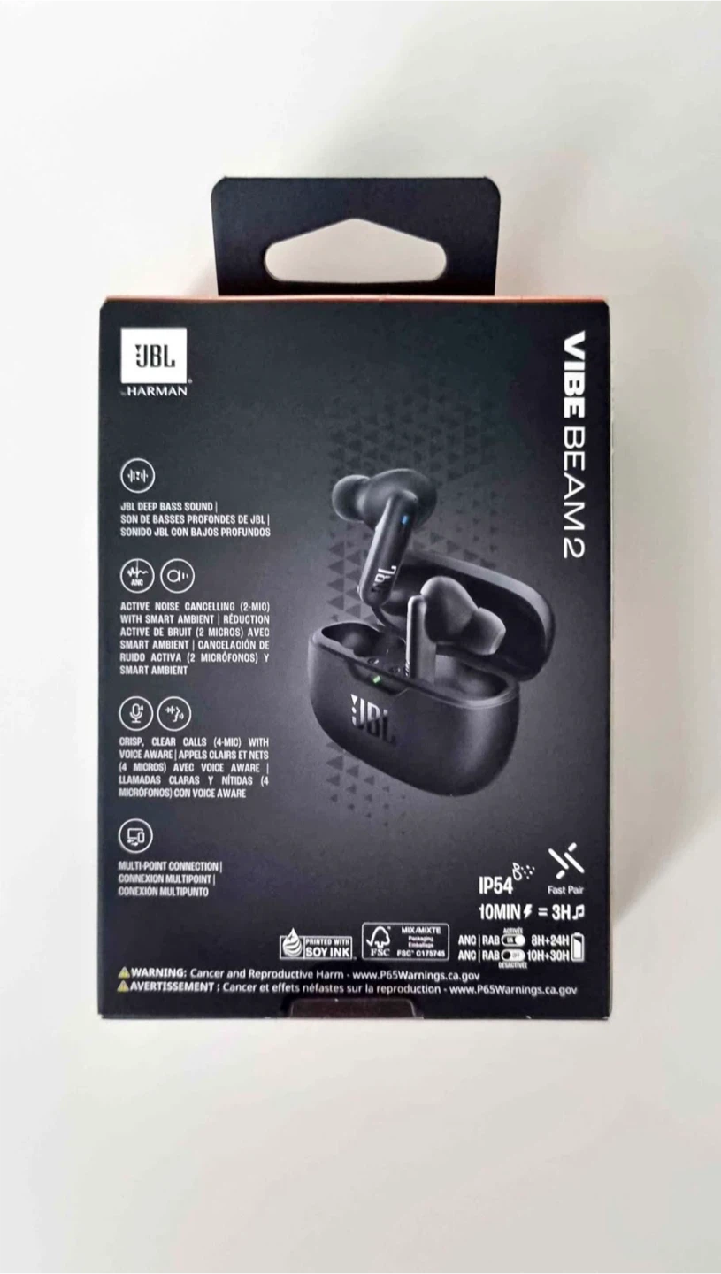 JBL Vibe Beam 2 Black Wireless Earbuds - New - photo 2